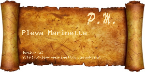 Pleva Marinetta névjegykártya